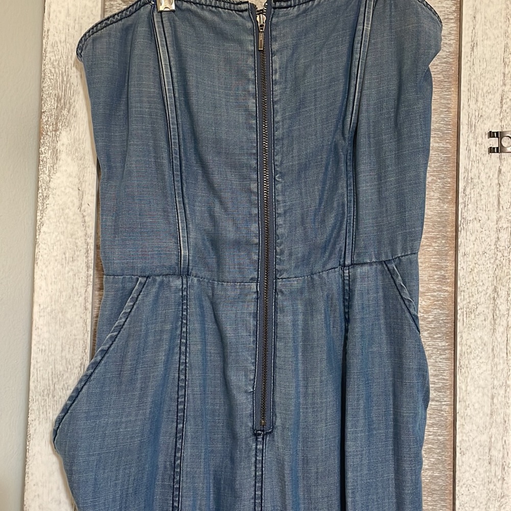 Strapless denim jumpsuit